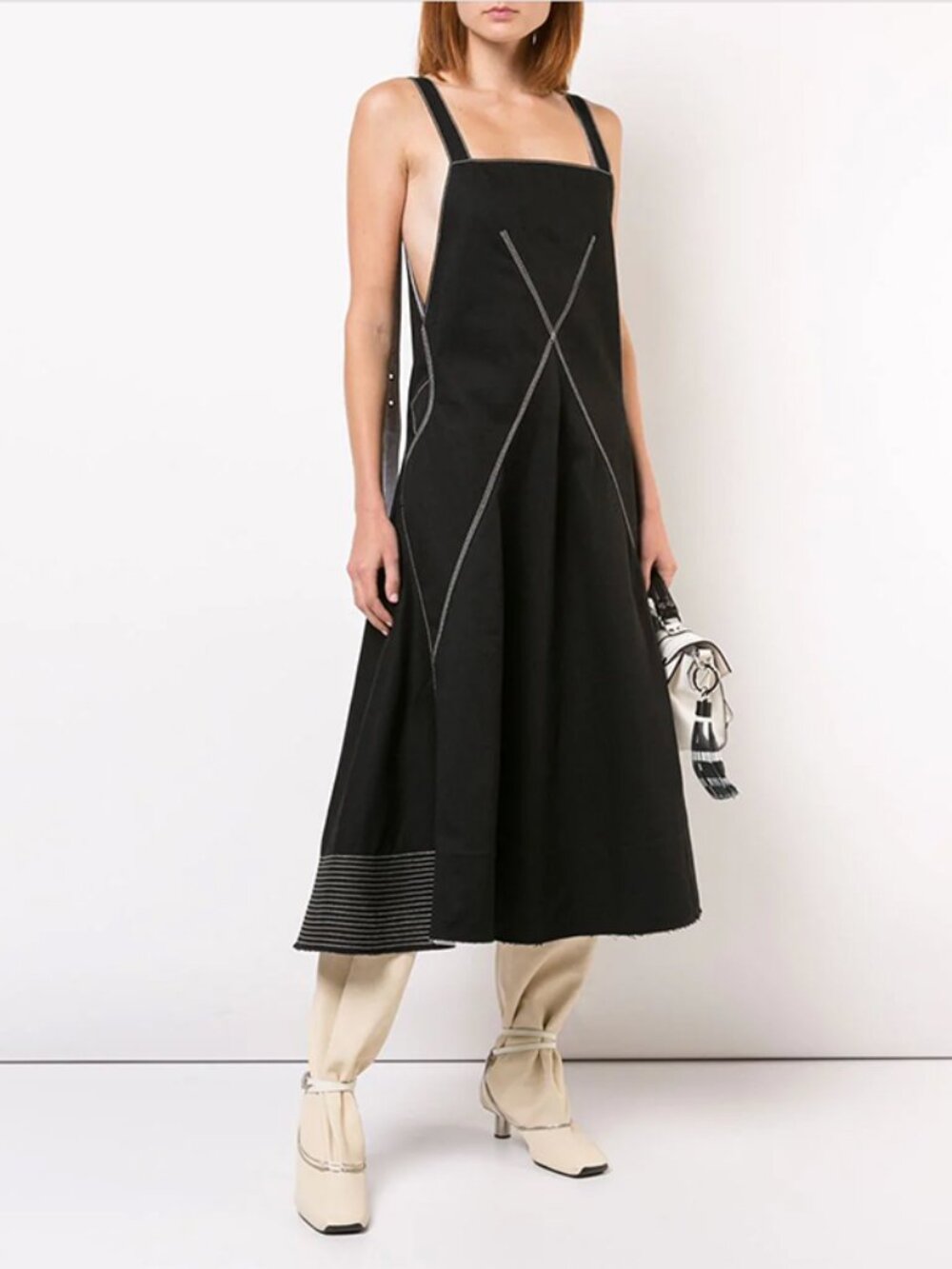 PROENZA SCHOULER contrast topstitch dress size 10 EUC